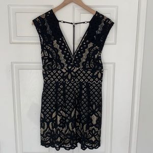 Free People Black/Nude One Million Lovers Dress